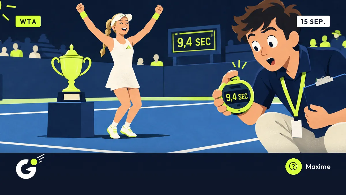 Rybakina viert haar US Open-titel in minder dan tien seconden, Maxime klokte het