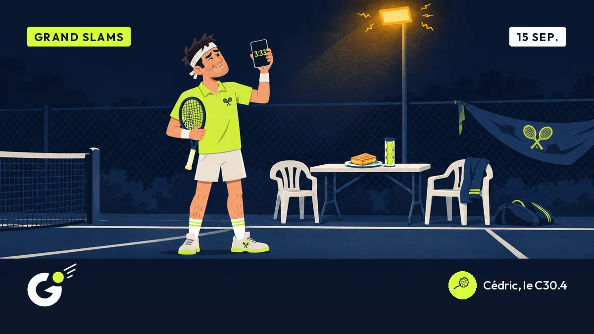 Kwartfinales tot 3u33 op de US Open, de C30.4 vergelijkt met zijn interclub